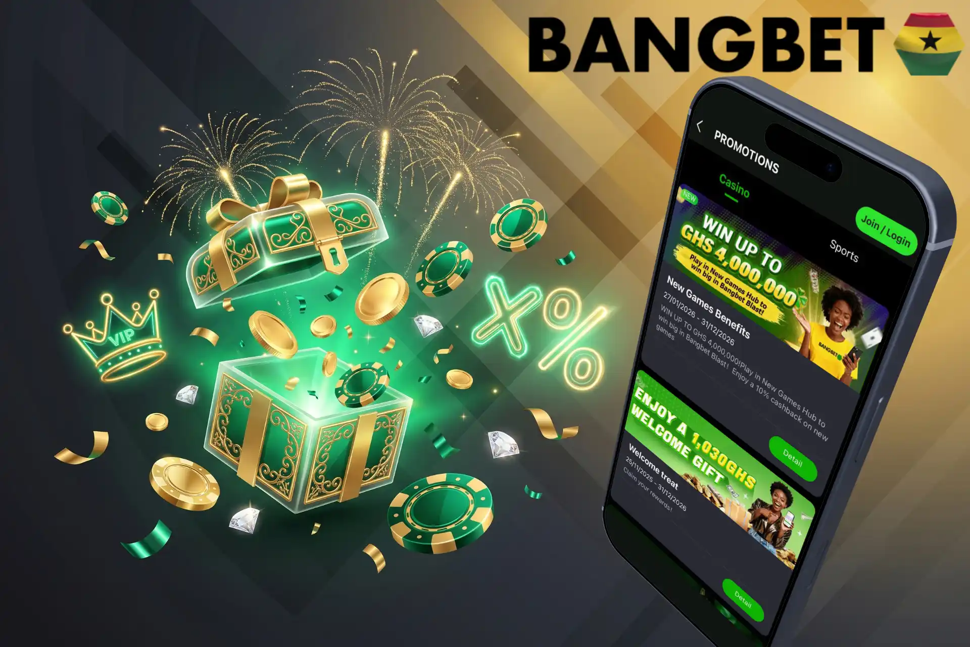 Bangbet welcome bonus and seasonal promotions for registered players.